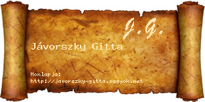 Jávorszky Gitta névjegykártya